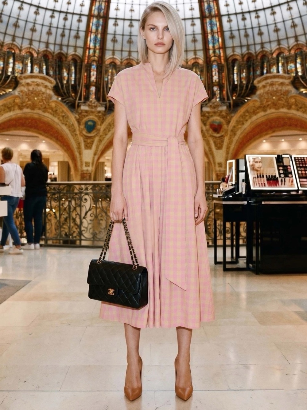 ZARA CHECK PLAID POPLIN DRESS ZW COLLECTION - Picture 5 of 11